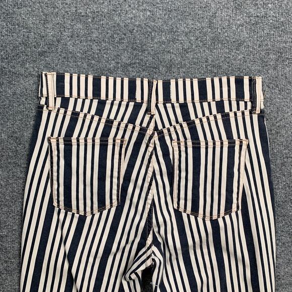 Free People Pants Womens 29 Multi Cotton Blend Zip Stripe Pockets Skinny Ankle - Picture 9 of 13